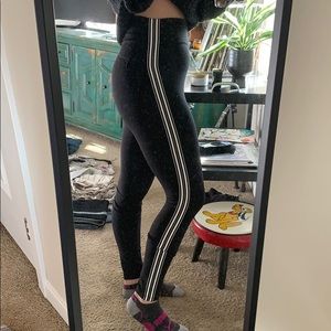 Striped black leggings